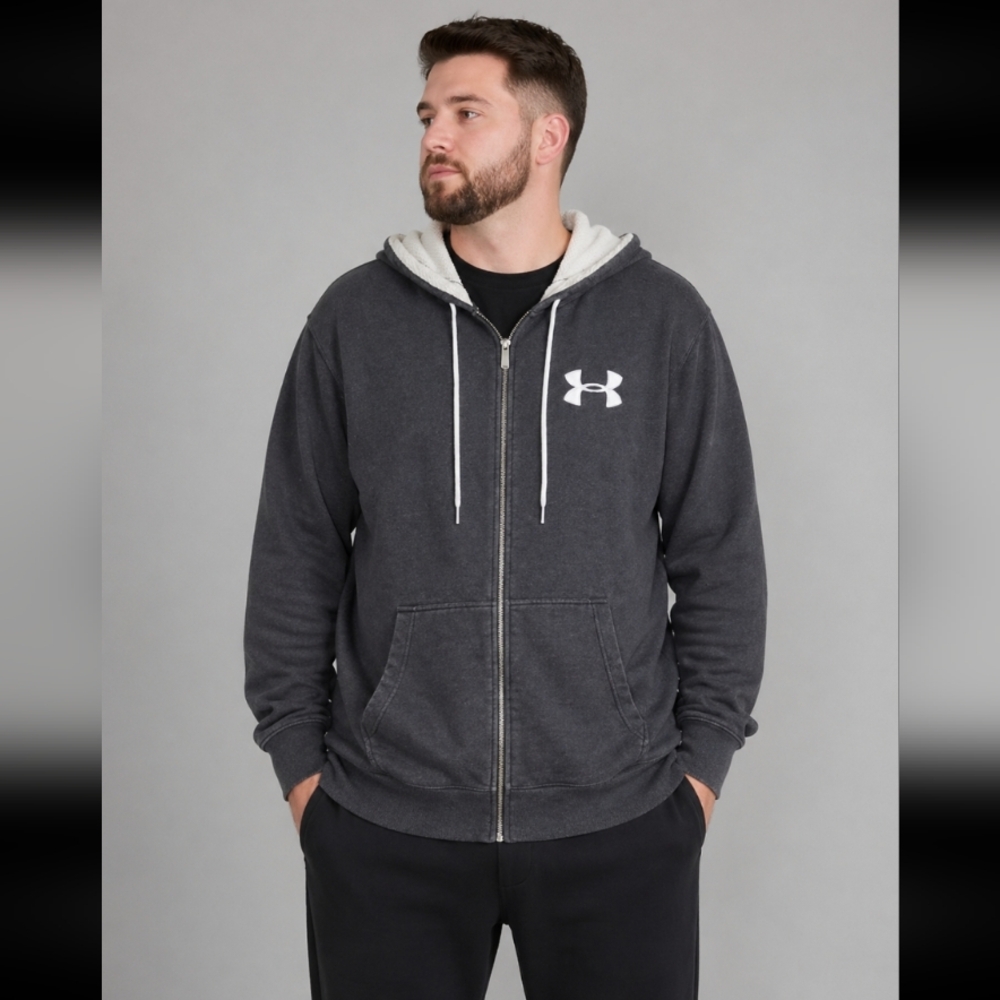 Under Armour Storm Grey Zip Up Hoodie Mens 2XL Pockets